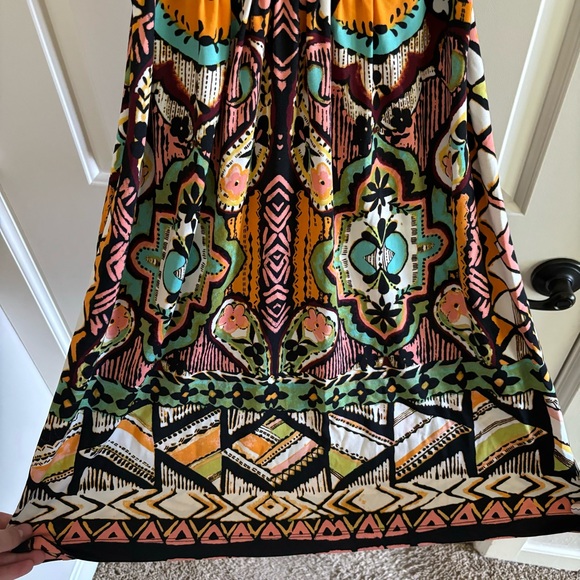 Beige by eci orange pattern dress size 10 EUC - Picture 2 of 4